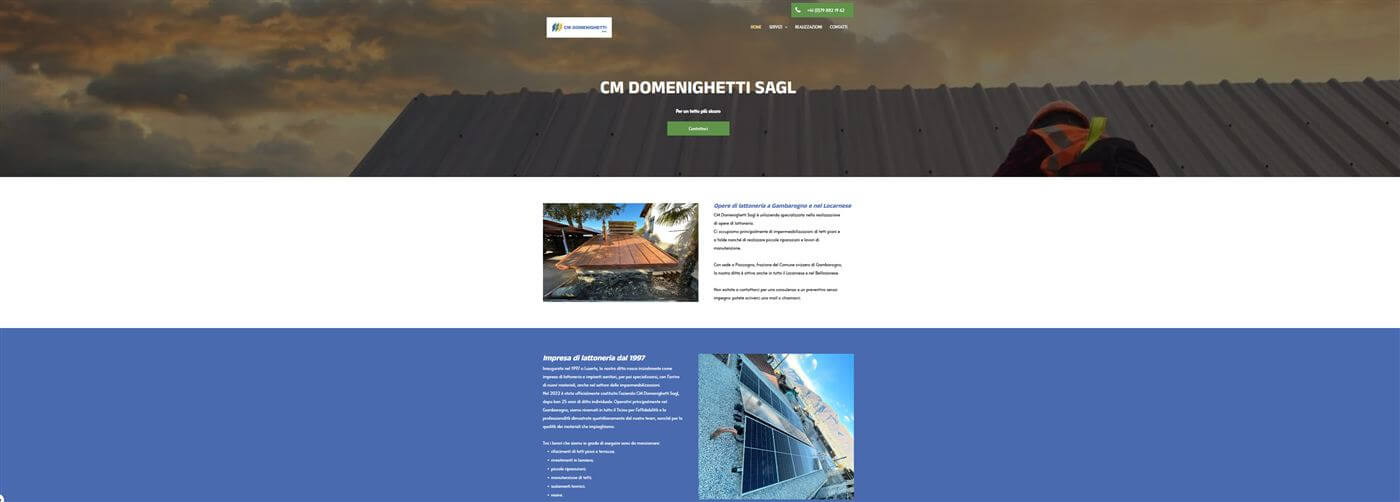 Homepage del vecchio sito di CM Domenighetti